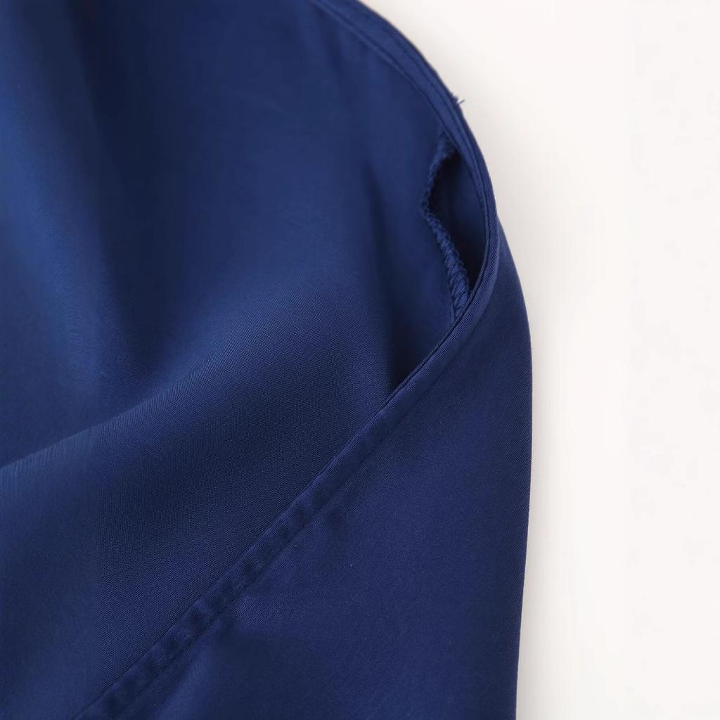 Autumn new high-end French elegant neck halter silk satin texture dress women's clothing European and American style