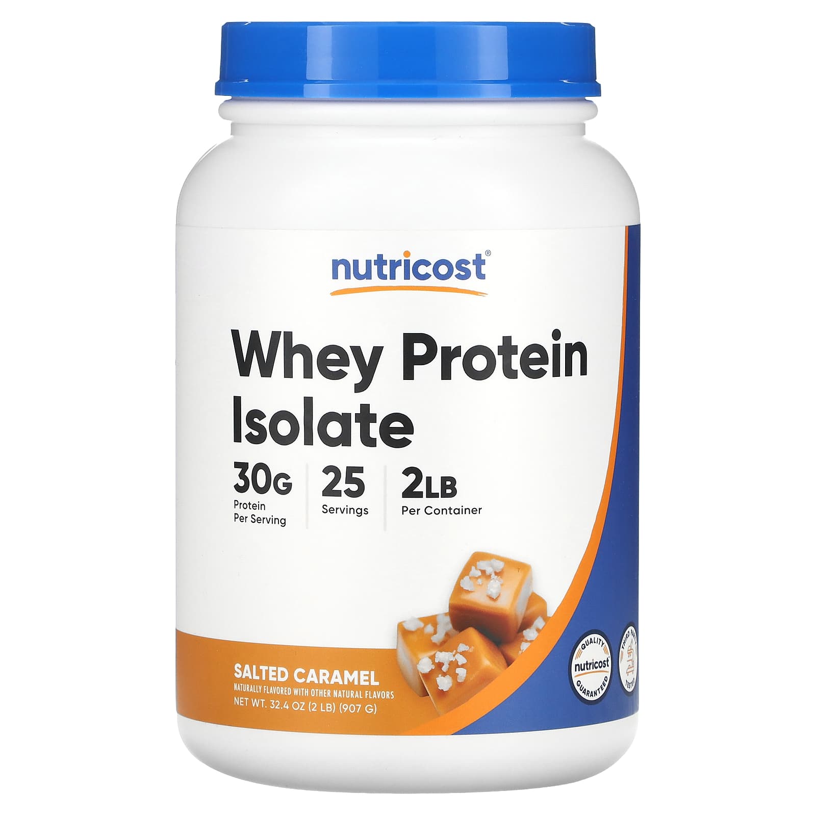 

Nutricost, whey protein isolate, salted caramel, 907 g (2 lb)