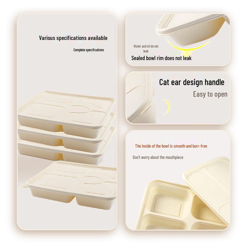 Xinyi 5-Compartment Biodegradable Corn Starch Meal Box