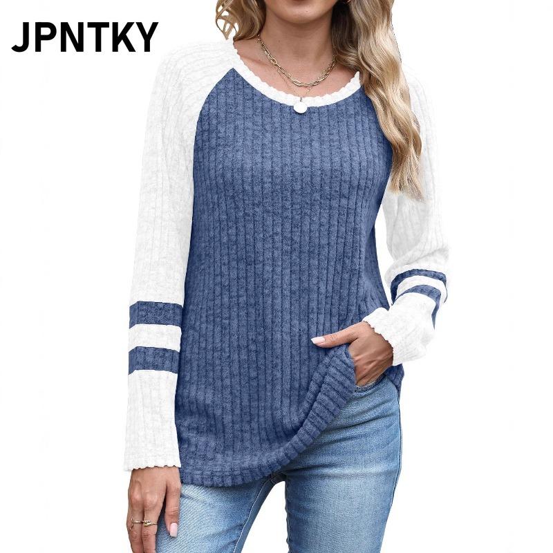 Camicie e Bluse Casual Moda da Donna JPNTKY con Scollo a O e Maniche Lunghe