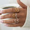 Stainless Steel Rings for Women Gold Color Couple Heart Ring 2025 Trend New Wedding Aesthetic Luxury Zircon Anillos Mujer