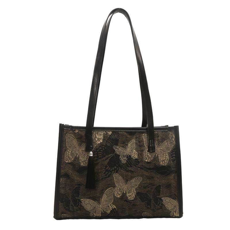 Fashionable Trendy Embroidered Bag 2024 New Commuter Large Capacity Underarm Shoulder Bag