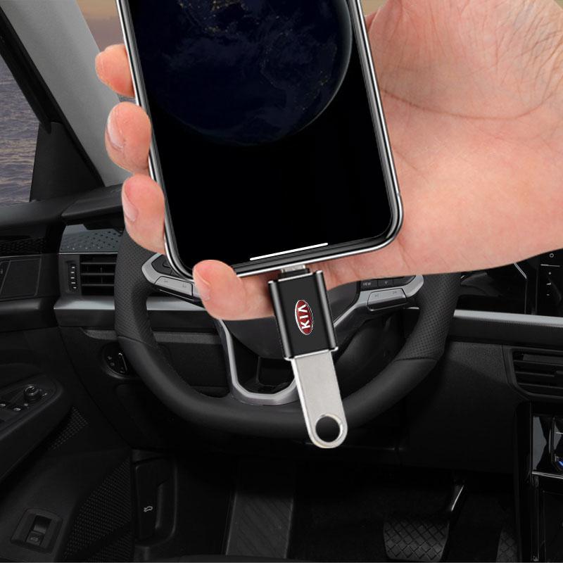 1PCS Car Usb Type C Cable Converter Charging Adapter Car Accessories For Kia Rio Ceed Sportage Cerato Soul Sorento K2 K5 Flip