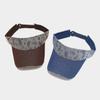 American Street Flower Denim Empty Top Visor Unisex Outdoor Sports Casual Sun Hat Trendy Brimless Topless Streetwear Cap