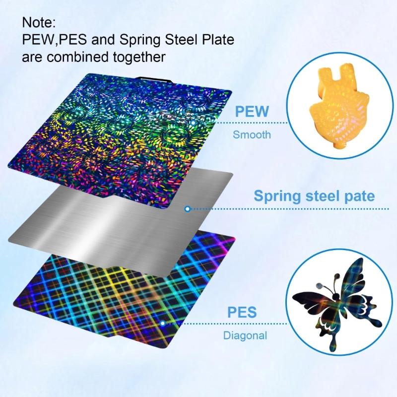 PEI Build Plate Spring Steel Sheet Pei Sheet 257x257 Build Plate Replacement for Lab X1/X1C/P1P/P1S/X1E 3D Printer