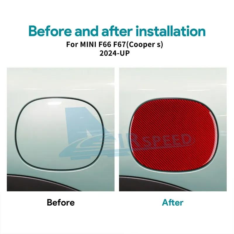 Real Soft Carbon Fiber Car Gas Tank Fuel Tank Cap Cover For BMW Mini Cooper S F66 F67 2024 2025 Exterior Accessories