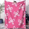 Vintage Sweetheart Bow,Heart&Shark Full-Print Fleece Blanket for Adult Quality Super Soft Warm Blanket for Travel Office Home