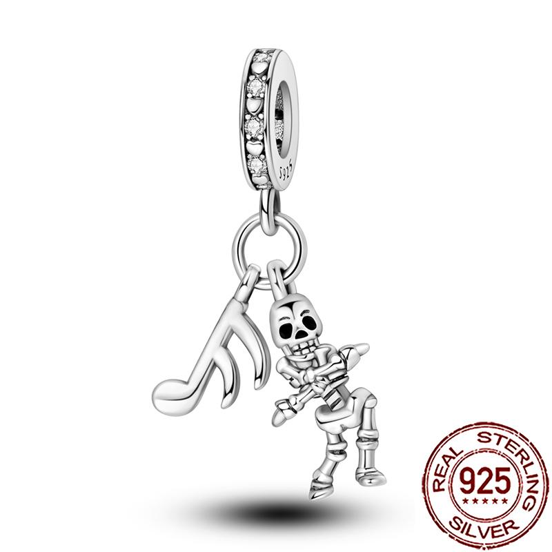 Gothic Charms Copper Pumpkin Calavera Colorida Beads Fit Snake Chain Bracelet Necklace Halloween Women Diy Jewelry