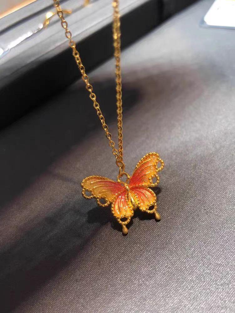 

Glamorous Gold Plated Butterfly Jewelry Set With Adjustable Ring And Pendant Dreamy Dream Pendant Necklace