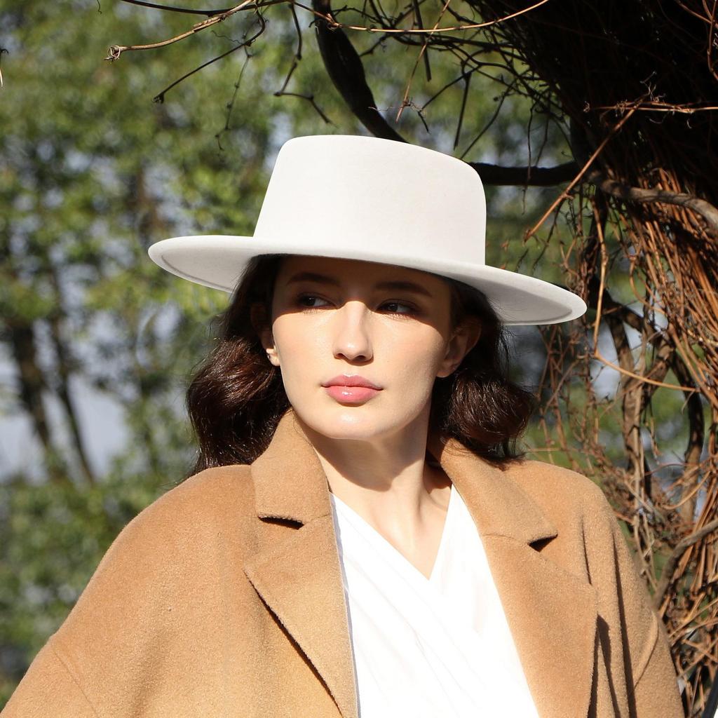 Chapeaux Fedora en Laine Européens et Américains pour Femmes: Style Automne/Hiver avec Chapeaux Jazz Rétro Français à Large Bord