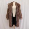 Women's imitation fur jacket long hair floating hair long coat wool suit collar belt mink trench coat