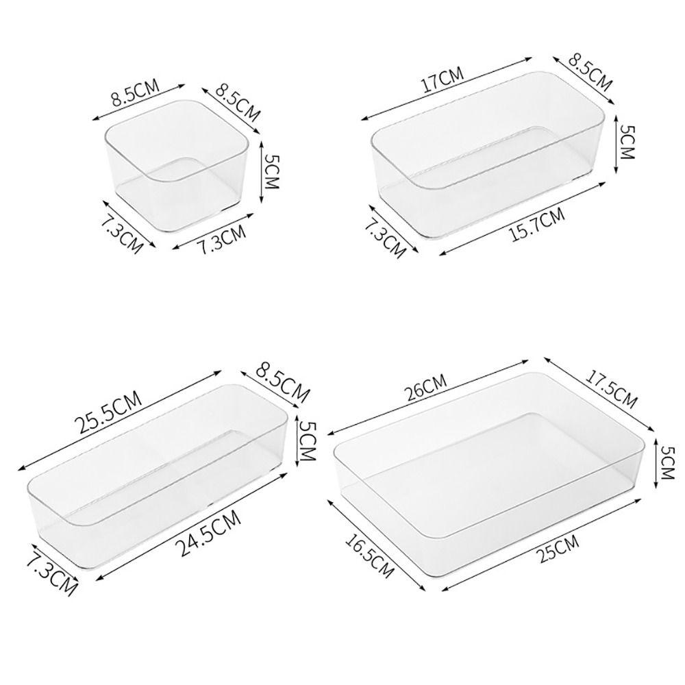 1Pcs Transparent Desk Storage Organizer Drawer Table Jewelry Container Makeup Organizer Box