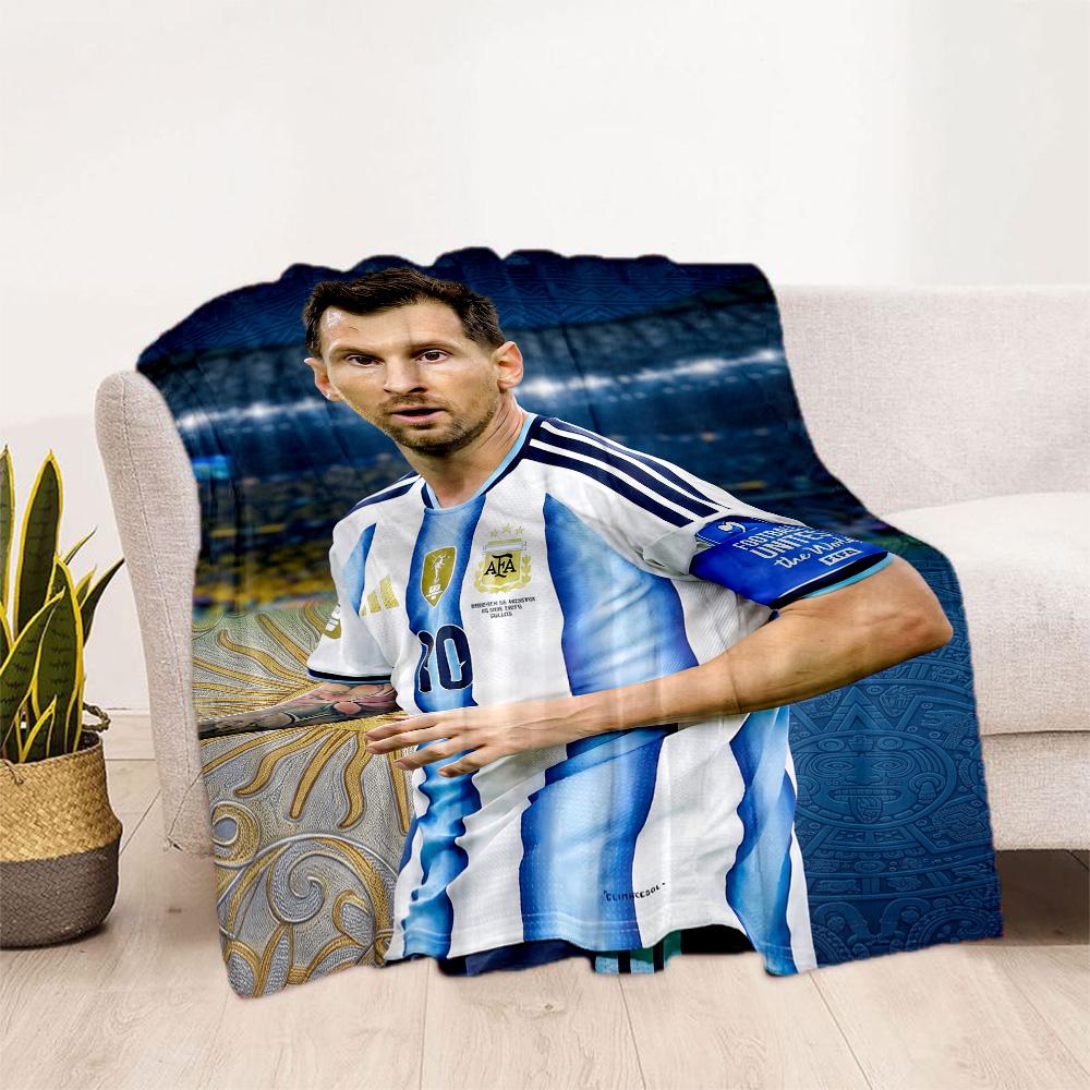 Messi 496 Blanket Ultra-Soft Suitable for Bed Picnics Office Chair All-Season Use Playful Design Gift for Travel Home Birthdays