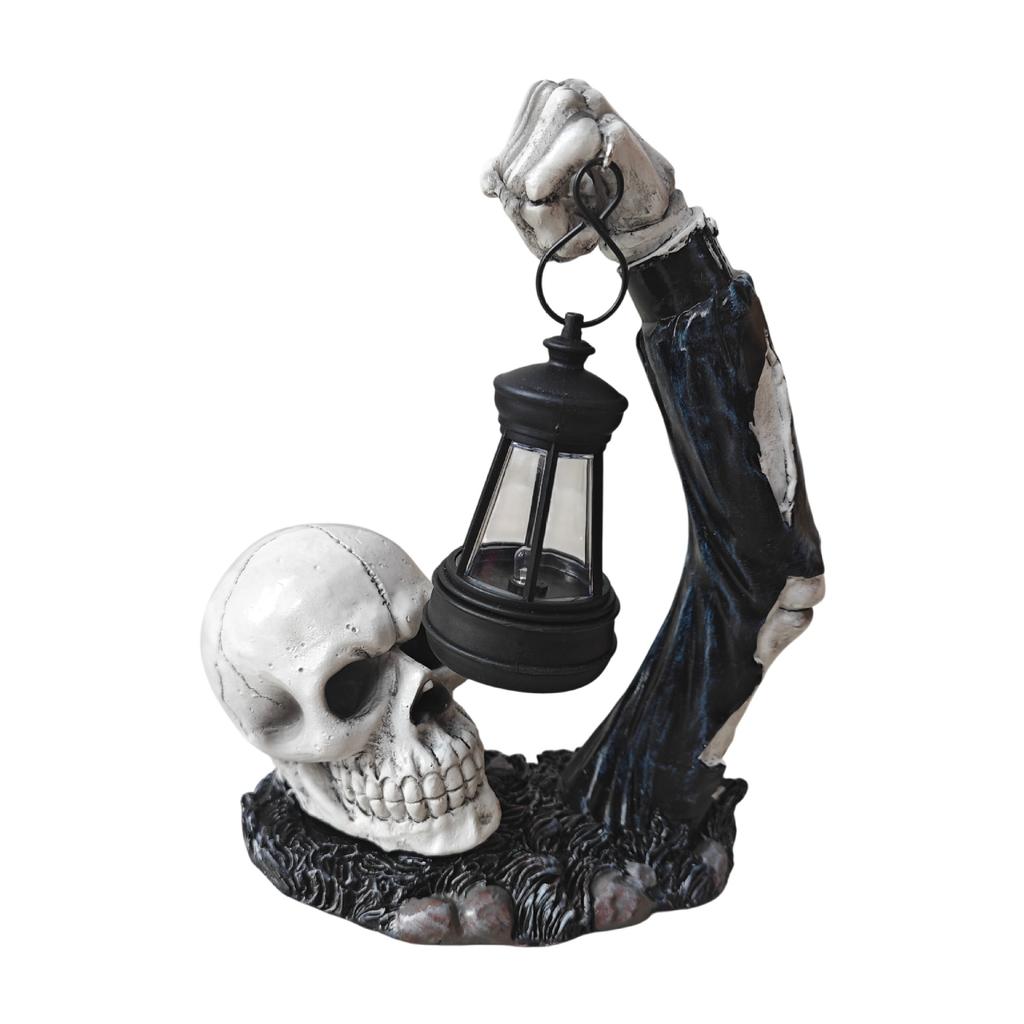JYL TS/177,Halloween Garden Skeleton Zombie Lantern Stake Witch Bat Pumpkin Spider Ghost Figurine
