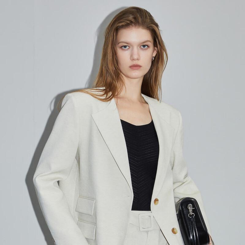 ELLE Women s French Style Blazer Suit Set L