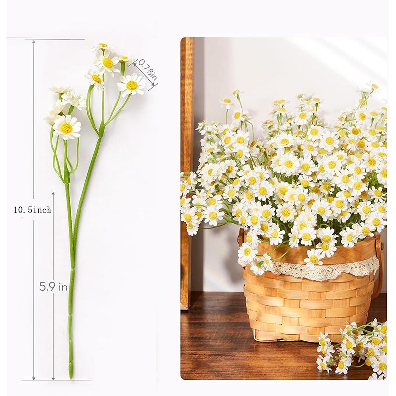 5/10/20Pcs 26cm Silk Artificial Daisy Flowers White Daisy Fake Flower Bouquet for Party Table Decoration DIY Home Wedding Decor