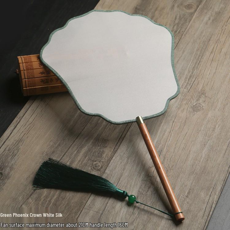 Vintage Silk Hand-Painted Gongbi Fan - Classic Chinese Round Palace Design