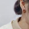 Maillard Collection Milk Coffee Versatile High-End Stud Earrings Women'S Tide Light Luxury Fashion Temperament Niche Design Sense
