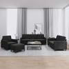 Vidaxl 4-Cz. Living Room Set, Black, Upholstered In Velvet