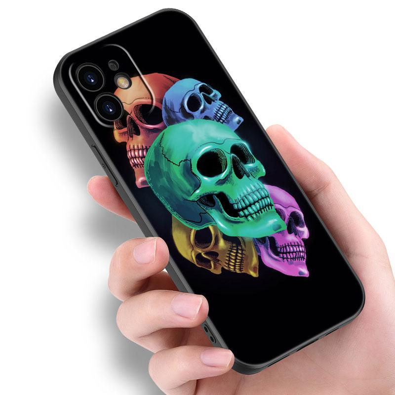 Husă Rock And Roll Cool skull pentru Apple iPhone 14 13 12 Mini 11 Pro Max 7 8 XR X XS 7 8 Plus SE 2020 2022 Husă moale neagră