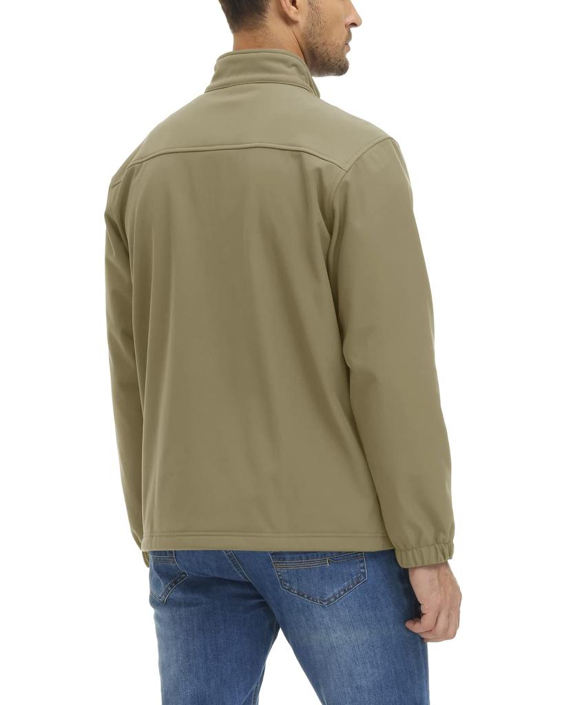 Soft Shell Jacket Outdoor Jacket Climbing Outerwear Cold and Windproof Outerwear with Fleece Ski Wear Khaki 3XL [KEFITEVD] Men's