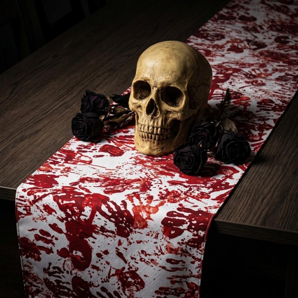 Bloody Halloween Decorative Tablecloth Handprint Table Cover Scary Placemat Halloween Party