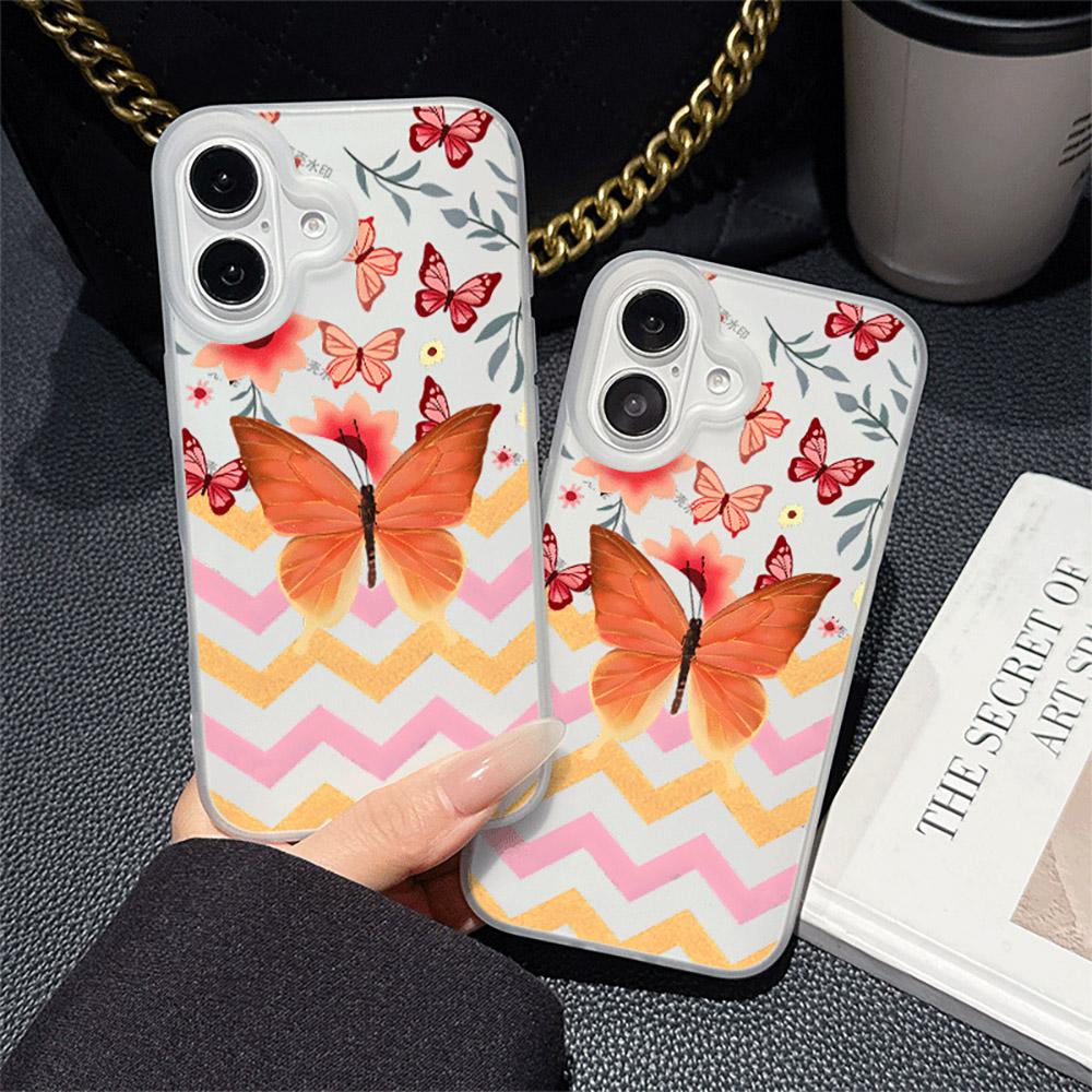 Butterfly Colorful Transparent Phone Case For iPhone 17 16 15 14 13 12 Pro Max Mini 11 XR SE XS 8 7 Plus Air Cover