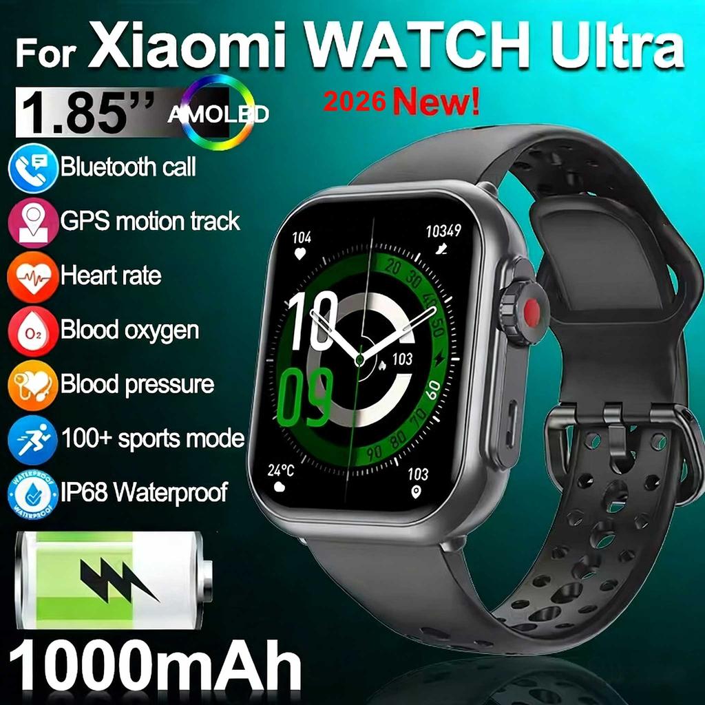2026 Neue Uhr Ultra 2 SE Herren Damen 1000mAh Akku Herzfrequenz Bluetooth Anruf 100+ Sport GPS Track IP68 Wasserdicht Smartwatches