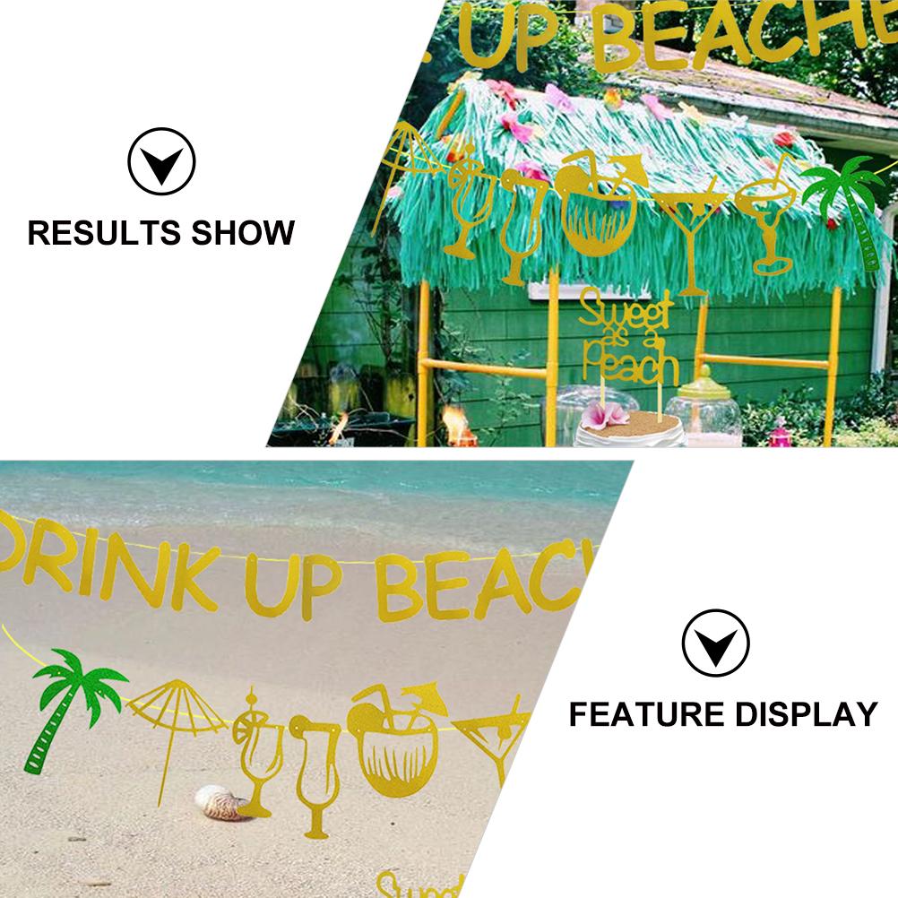1 Set Seaside Beach Party Banner Bunting Summer Party Photo Booth Decor Bunting Glitter Banner