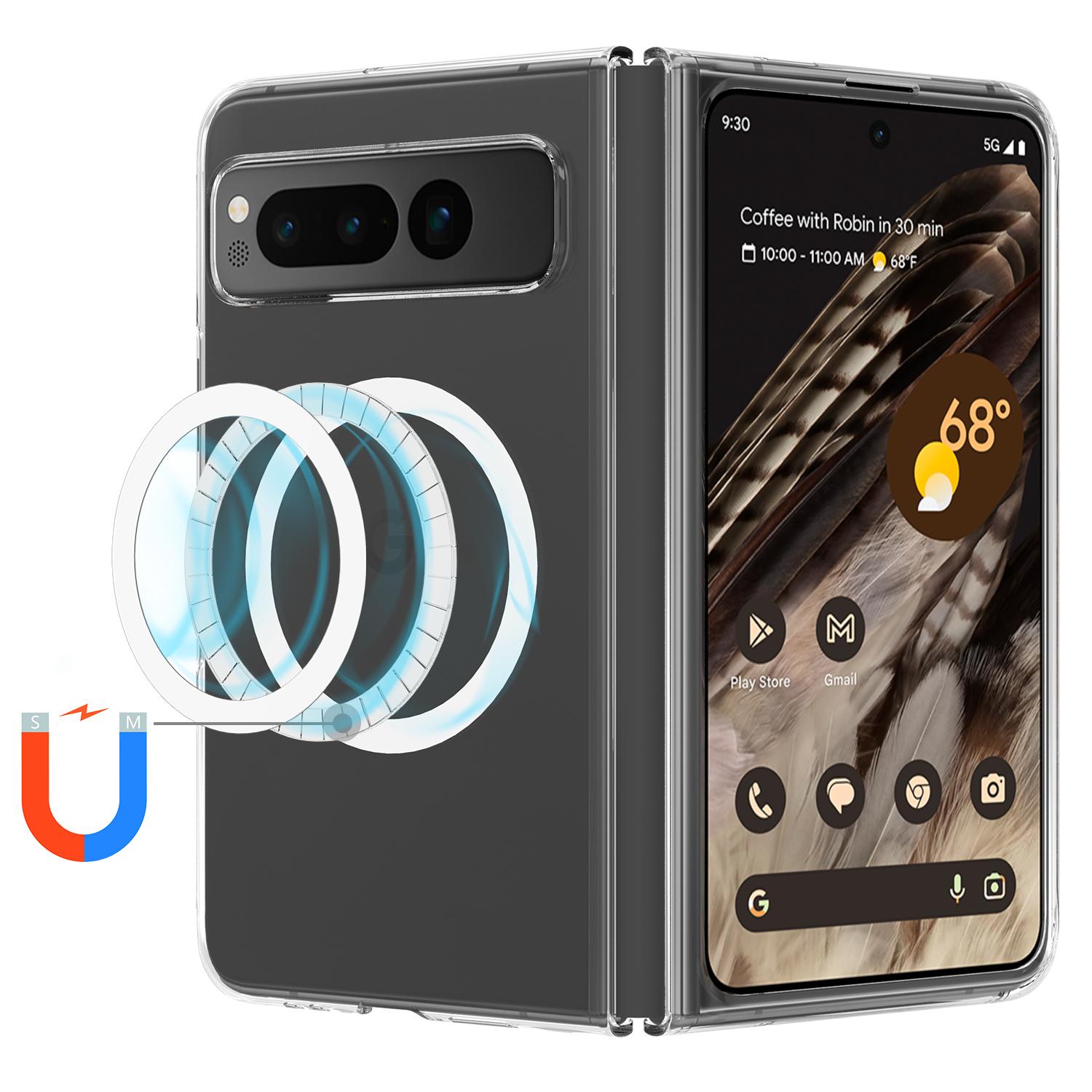 

For Google Pixel Fold Magnetic Case Compatible with MagSafe Acrylic Drop-resistant Phone Cover Transparent