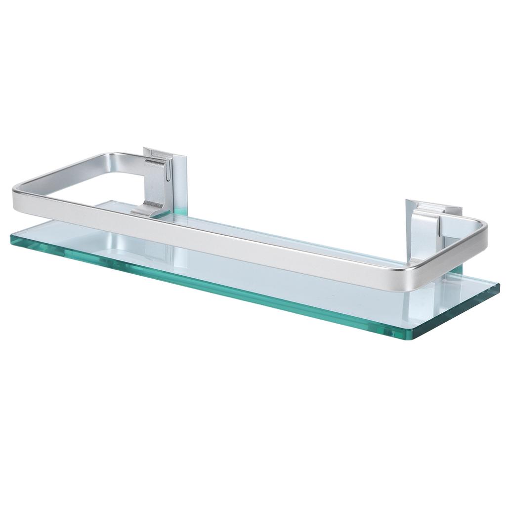Space Aluminum Shelf Tempered Thickened Glass Bathroom Toilet Glass Storage Organizer Rack