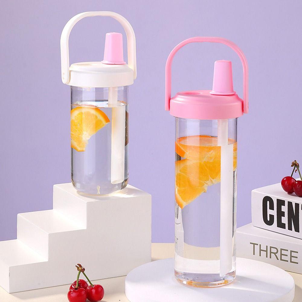 Plastic Pearl Milk Tea Straw Cup Straigh Drinking Drink Cup Portable Water Cup  Student