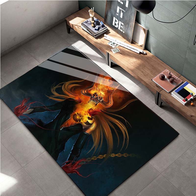 15 Größen Anime Bleach Cartoon Bereichsteppich Groß, Teppich für Wohnzimmer Schlafzimmer Sofa Fußmatte Dekoration, Kinder Spiel Rutschfeste Bodenmatte