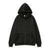 Unisex Solid Color Zip-Up Hooded Sweatshirt Cardigan