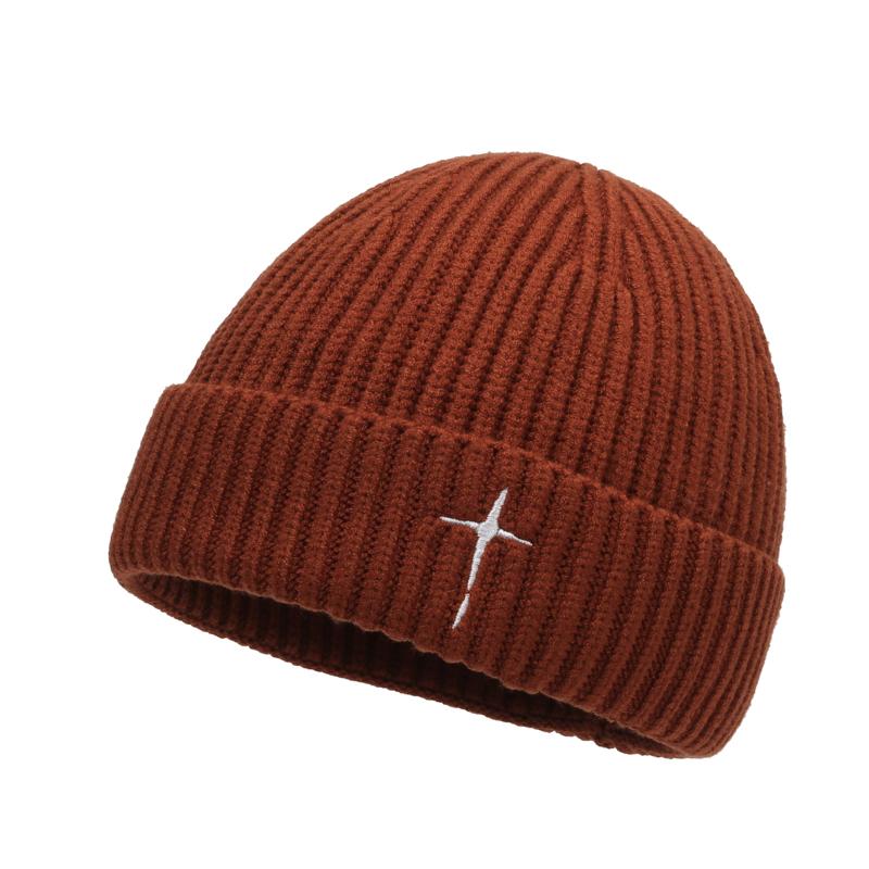 1pc Autumn and Winter Fashion Leisure Sports Thickened Knitted Hat, Warm Soft Comfortable Breathable High Elasticity Wool Hat, C