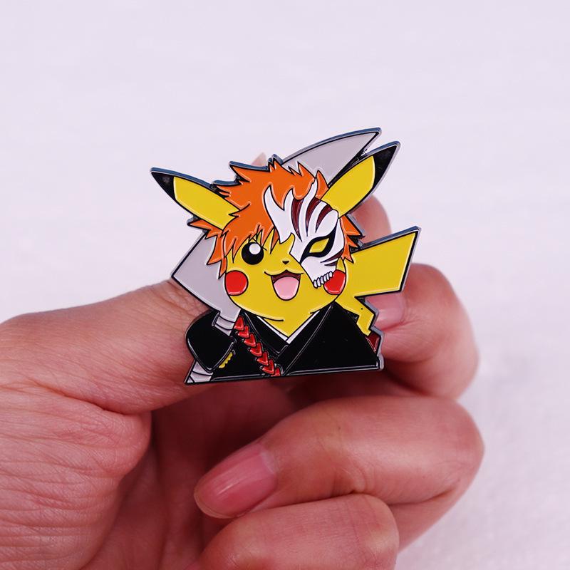 Pokemon & Bleach Crossover Anime Brooch Badge - Gift Accessory