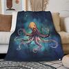 Cartoon Octopus Flannel Blanket Living Room Bedroom Decorative Blanket Lunch Break Blanket Blanket