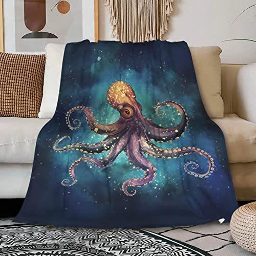 Cartoon Octopus Flannel Blanket Living Room Bedroom Decorative Blanket Lunch Break Blanket Blanket