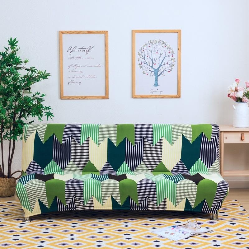 Flower Futon Cover Stretch Armless Futon Sofa Cover Soft Futon Slipcover with Elastic Bottom Sofa Bed Furniture Protector Covers for Washable Futon