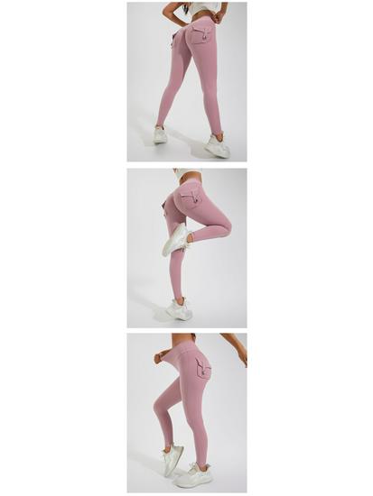 2024 Women's Peach Hip Yoga Pants with Pockets – Fitness Workwear Tights for Hip-lifting