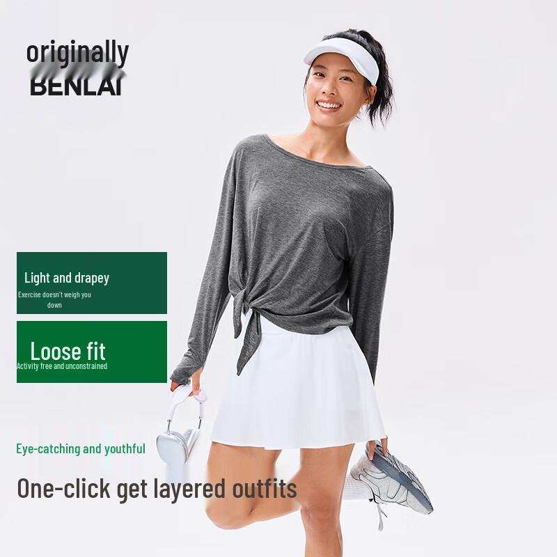 Benlai Women's 2025 Autumn Loose Fit Long Sleeve T-Shirt