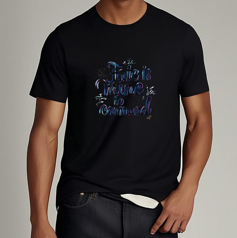 Fate is Mine to Command Motivational Quote T-Shirt Colorful Graphic Unisex Tee Unisex T-Shirt L
