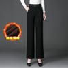 Fashionable Casual High-waisted Velvet Thickened Wide-leg Pants Women  Autumn Winter New Loose Warm Trousers Trendy