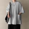 Plus Size Extra Large Pocket Workwear Short Sleeve T-Shirt Men's Style Summer Trendy Loose Fit Body Tee