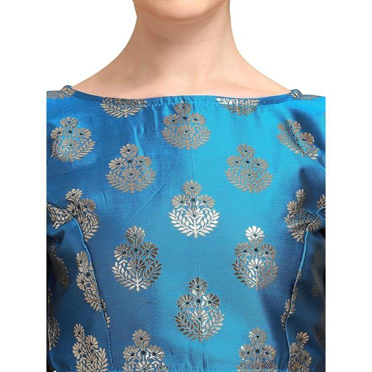 Womens Jacquard Boat Neck Blouse