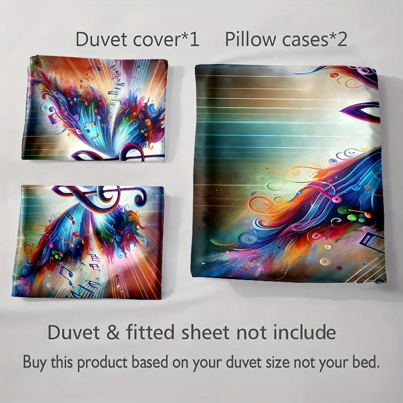 Musical Butterfly Design Bedding Duvet Cover Sets Duvet Covers Pillowcases Gifts (1 * Duvet Cover 2 * Pillowcases, Without Duvet Insert)