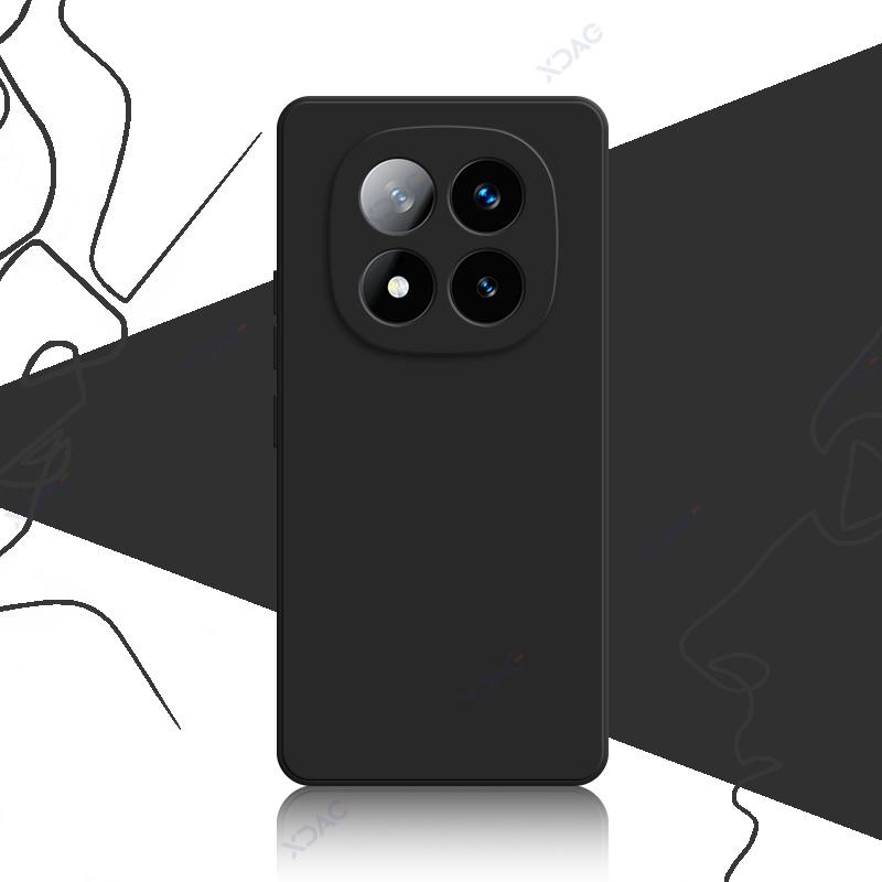 

Чехлы для телефонов Redmi Note 14 Pro Plus 5G Мягкий квадратный жидкий силиконовый чехол-накладка RedmiNote14ProPlus Anti-fall Coque Bag Redmi Note14 ProPlus чёрный