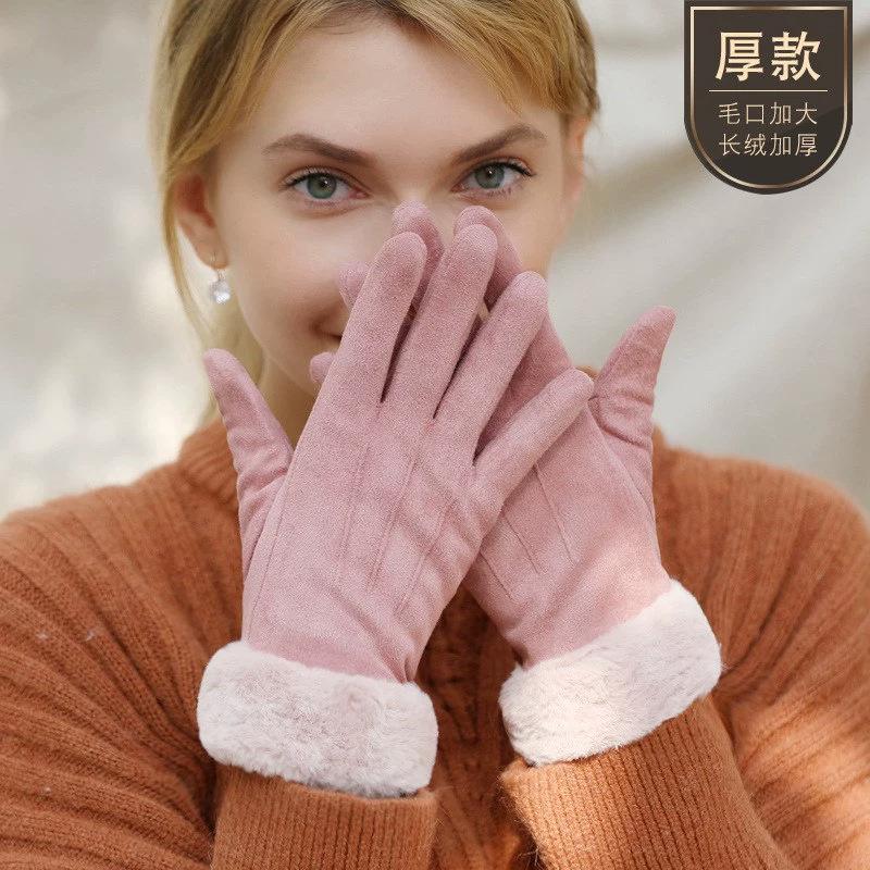 Women's Winter Gloves Cycling Skiing Cycling Gloves Windproof and Cold Touch Screen Thickened Heating and Warm Gloves
