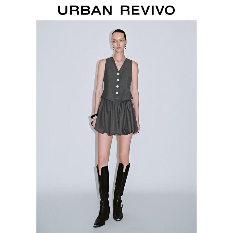 UR2026 Women's V-Neck Patchwork Sleeveless Mini Dress