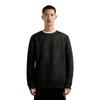 Fila Blue Solid Knit Crew Neck Drop Shoulder Pullover Sweatshirt Men Sweatshirt Black F11M612213F-BK